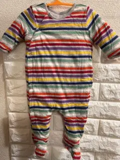 足先まで保護！60㎝babyGap ストライプロンパース 3-6ヶ月