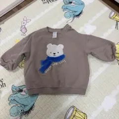 H&M くまさん刺繍 トレーナー　74