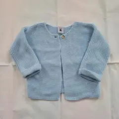 プチバトー 水色 ニットカーディガン 18m