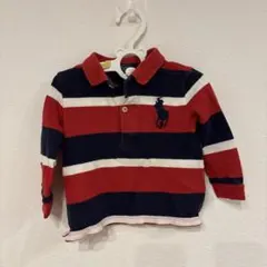 Ralph Lauren ポロシャツ 12M 赤青ストライプ