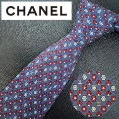 CHANEL シャネル ミニココマーク 総柄ネクタイ シルク