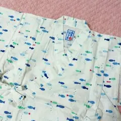 ミキハウス 甚平 おさかな柄 白 120cm 上下セット