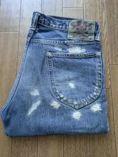 BLUE BLUE ブーツカット ダメージ ジーンズ 　Ｒポケット キムタク着
