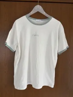 リンガーTシャツ ホワイト×グリーン