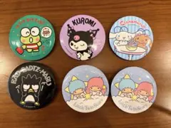 サンリオ 缶バッジ 6個セットクロミ シナモロール キキララ けろっぴ ばつ丸