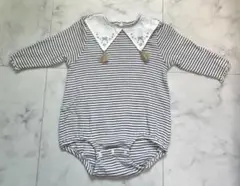 襟付きロンパース 80 ボーダー カバーオール コトリバースデイCottoli