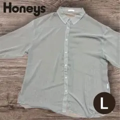 ハニーズ COLZA シアーシャツ 長袖 ミントグリーン Lサイズ honeysのサムネイル