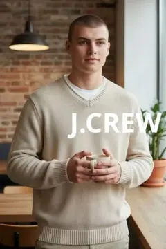 J.CREW ベージュ Vネックニットセーター XS
