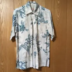 MANGO　かりゆし　 Lサイズ ホワイト/ブルー