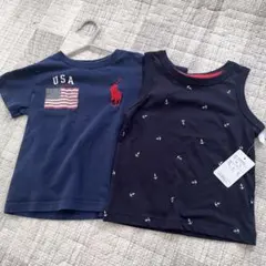 ラルフローレン　Tシャツ　西松屋　ネイビー　80　タンクトップ