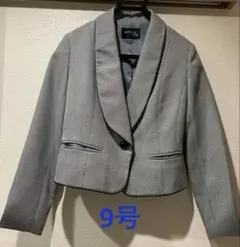 グレー ヘリンボーン フォーマル　ショートジャケット　9号
