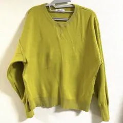 チャオパニックティピー クルーネック ニットセーター 長袖 イエロー