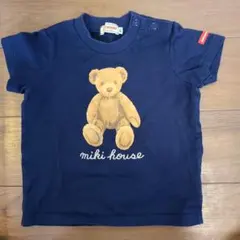 MIKI HOUSE ベアプリント Tシャツ ネイビー 80のサムネイル
