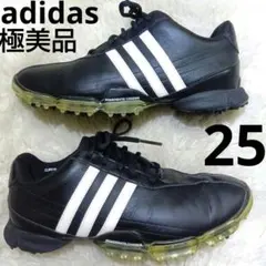 極美品　アディダス ゴルフシューズ 25　黒 POWEBAND CHASSIS