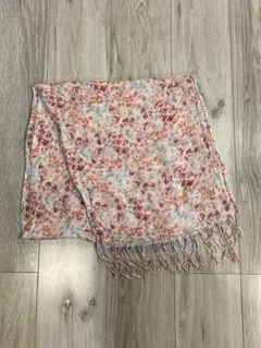 花柄ストール オレンジとピンク