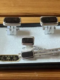 セビド カフスボタン ネクタイピンセット　カフリンクス　十勝石