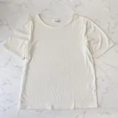 alotta ひんやりランダムテレコリブＴシャツ 半袖 ホワイト Mのサムネイル