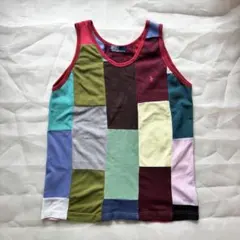Polo by Ralph Lauren パッチワーク タンクトップ XL相当