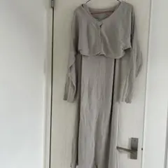 グレー セットアップ クロップドトップ
