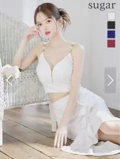 ビジューバックル/ バストジップ/ マーメイド/ ミディアムドレス/