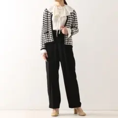 美品　マルティニーク　パンツ　スラックス　ベルト付き　ブラック　1 レーヨン