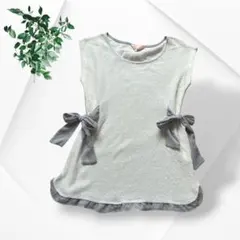 ミニマムミニマム ノースリーブチュニック シフォンリボン ツイードパイル風 Mのサムネイル