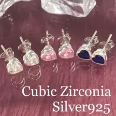 《SP01／クリア》ハートピアス♡シルバー925 ジルコニア czダイヤ