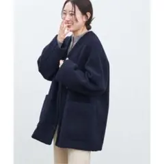 美品⭐︎IENA ECOPEL ボアハーフコート38ネイビー