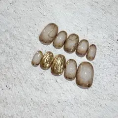 ニュアンスネイルチップ　ショートオーバル