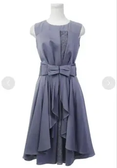 ブルーグレー パーティードレス ボレロ付き