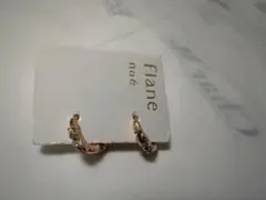 Flane ゴールド クリスタル フープピアス　ニッケルフリー　ピンクゴールド