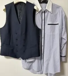 【ベスト・シャツセット売り】オンワード ダークネイビー スーツ