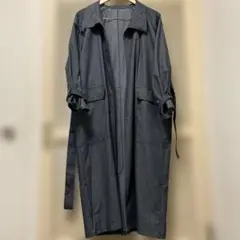 デニム風ロングコートネイビー　2