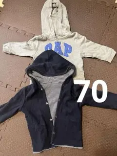 薄手　パーカー　羽織り　秋　春　70 ベビー　男の子