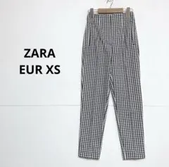 ZARA ギンガムチェックパンツ EUR XS ハイウエスト ストレッチ
