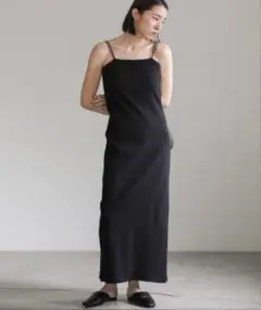 selectMOCA ダブルストラップカップ付きリブキャミワンピース