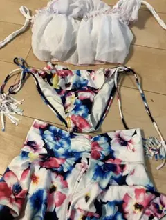 HOYUKI フラワープリント セパレート水着 S