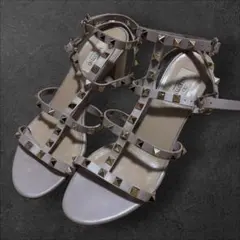 VALENTINO GARAVANI ロックスタッズ レザー サンダル 38