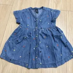baby GAP デニム花柄刺繍ワンピース 18-24m