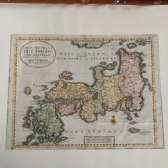 東アジア地図　琉球が中心の地図　1775年製　オリジナル　手彩色　※詳細は説明文 東アジア地図 琉球が中心の地図 1775年製 オリジナル 手彩色 ※詳細は
