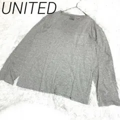 UNITED グレー 長袖カットソー Medium ポケット　カジュアルシンプル
