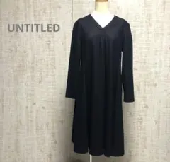 UNTITLED アンタイトル ウール100％ ワンピース サイズ2 ネイビー