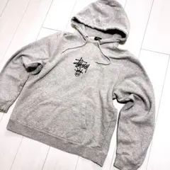 STUSSY センターロゴ　パーカー　スウェット　グレー　M