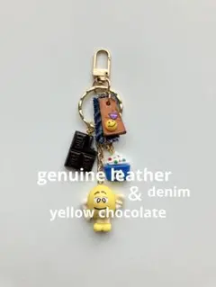 【1点物】じゃらじゃらキーホルダー　キーリング　バッグチャーム　本革チャーム