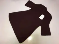 36セオリー◆半袖チュニック ニット セーター 茶色系 2号9号38号SサイズM