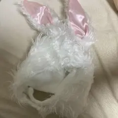 ウサギ耳 コスプレ用 ファー素材 白