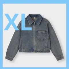 GU ジーユー デニムジップアップブルゾン 24年 ブルー XL 大きいサイズ
