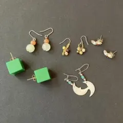 カジュアルなピアス5点セット