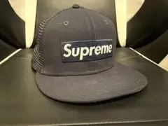 supreme newera メッシュキャップ 7 3/4 ネイビー