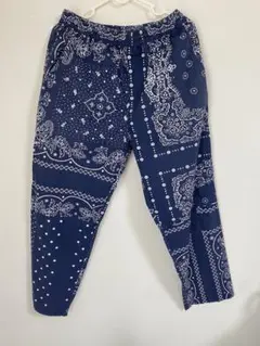 「ELEPHANT BRAND 」バンダナ柄 イージーパンツ　青色